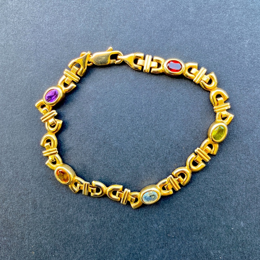 14k Gold Semi-Precious Gemstone Bracelet